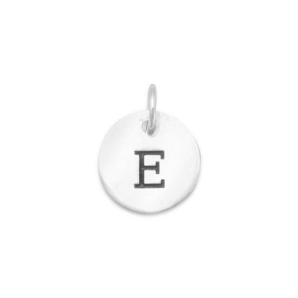 Oxidized Initial "E" Charm - Picture 1 of 3